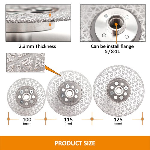 2pcs 5 inch Diamond Grinding Saw Blade Cutting for Marble Granite Stone Cut Tool - Picture 4 of 13