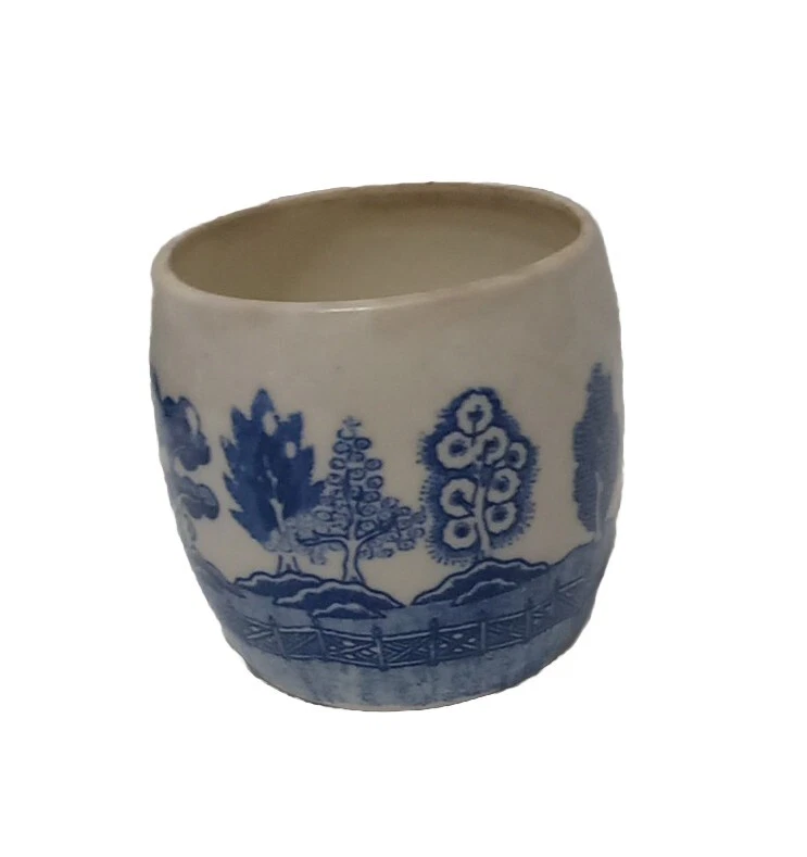 Vintage Chinese Restaurant Ware Blue Willow Handleless Cup, Custard Or Egg... - Image 4 of 4
