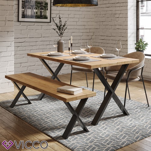 Tischkufen Tischbeine Tischgestell Couchtisch Möbelfüße X-Form 42cm Loft Vicco - Bild 4 von 7