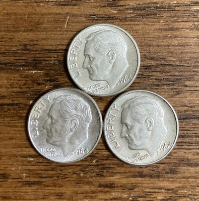 1964 D AU/BU Silver Roosevelt Dime Free Shipping