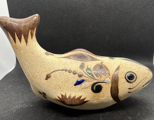 Netzi Tonala Catfish Mexican Stoneware Pottery Signed - Picture 5 of 9