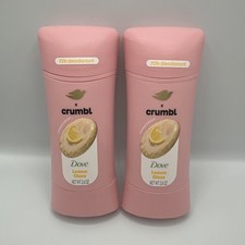 Lot of 2  DOVE CRUMBL Women  s Deodorant Stick Lemon Glaze Aluminum Free 2.6oz