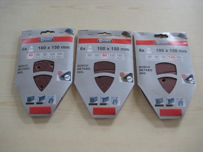 CONNEX 6er Pack Delta Haftscheiben 100 x 150 mm/Körnung 40,80,120 Auswählbar
