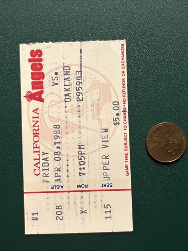 MCGWIRE 53rd HR 1988 AThletics Angels Ticket Stub CANSECO 71st HR PARKER +DEBÜTS