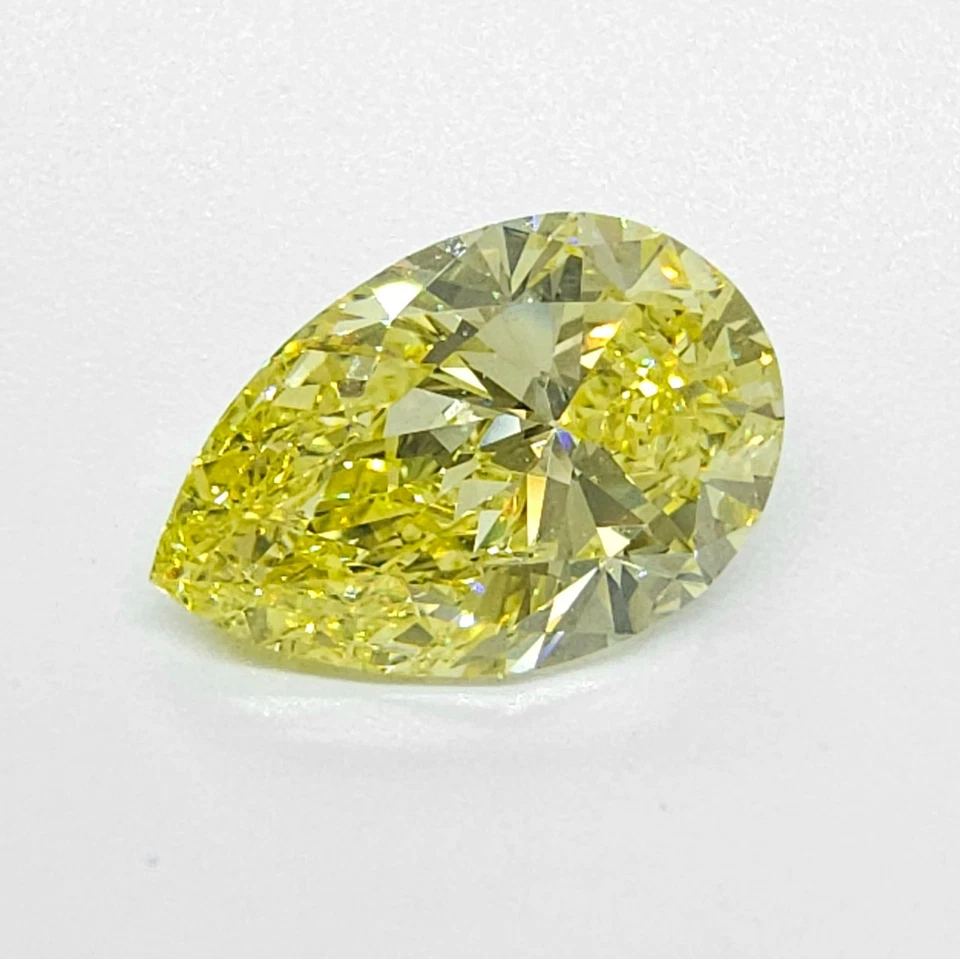 1.00 Carat Fancy Intense Yellow* Natural Loose Diamond Pear VVS2 GIA Certified - Image 2 of 4
