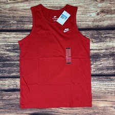 Nike Sportswear Club Mens Tank Top Size M University Red BQ1260-657 New