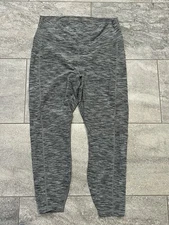 Women's Active Life Heather Gray Black Leggings Yoga with Pockets Size XXL