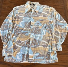 Vintage Towncraft Shirt JC Penney Button Collar Polyester Disco Medium 70s