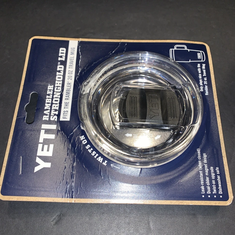 Yeti Rambler Stronghold tapa negra/transparente (solo se adapta a taza de viaje Rambler de 20 oz) NUEVO Foto 2 de 4