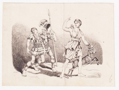 Anton Hoffmann - Kastor Pollux Dioscures Romans Antique Drawing