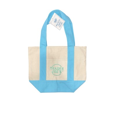 Trader Joe s Mini Pastel Spring Canvas Tote Bag Baby Blue VIRAL TIKTOK Ltd Ed