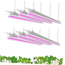 LED Grow Light, 252W 6 x 42W 4ft T8, Full Spectrum, V-Shape with 4FT Pink