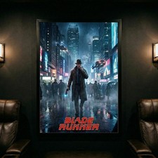 Poster Blade Runner, Stampa artistica cinematografica cyberpunk retrò fantascientifica