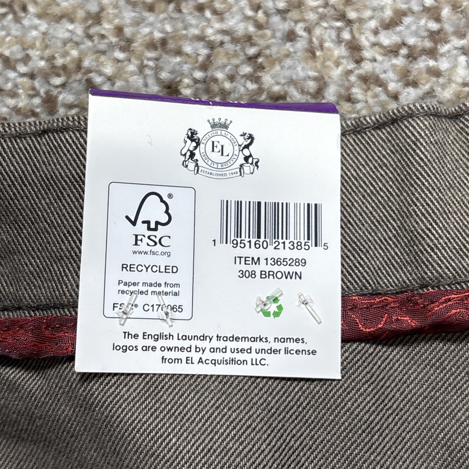 NWT English Laundry Jeans Slim Fit Brown Mens 40x 30 Fits 41 X 29.5 NEW - View 5