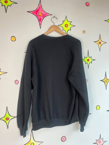 Vintage 80s Black Embellished Celestial Witchy Stars Moons Sweater L XL - Bild 10 von 12