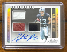 2019 Absolute Football HUNTER RENFROW /399 Auto Triple Patch Rookie Card #220. rookie card picture