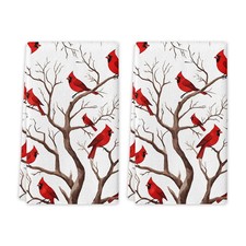 LIOQUN Cardinal Hand Towel Set of 2, Red Bird Towels, 18x26in,