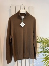 John Lewis BNWT Large Chocolate Brown Merino 1/4 Zip RRP£65