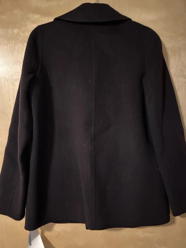 Vince Dark Brown Italian Wool Jacket Peacoat Size Small - Image 4 of 4
