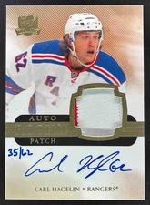 2011 Cup Gold Rainbow #161 Carl Hagelin Rookie Patch RC Auto /62