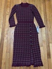 Studio One New York Offfice Academia Plaid Retro Sweater Dress Sz Small