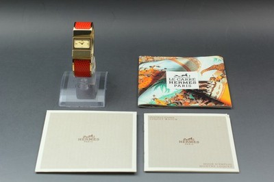 [Near MINT] Vintage HERMES Loquet LO1.201 20mm Gold Dial Date Qz Women's Watch