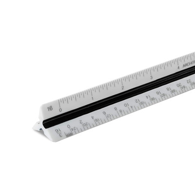 Architect Triangle Scale Ruler 12 Inch with Acid Etched Markings Openly Divid...