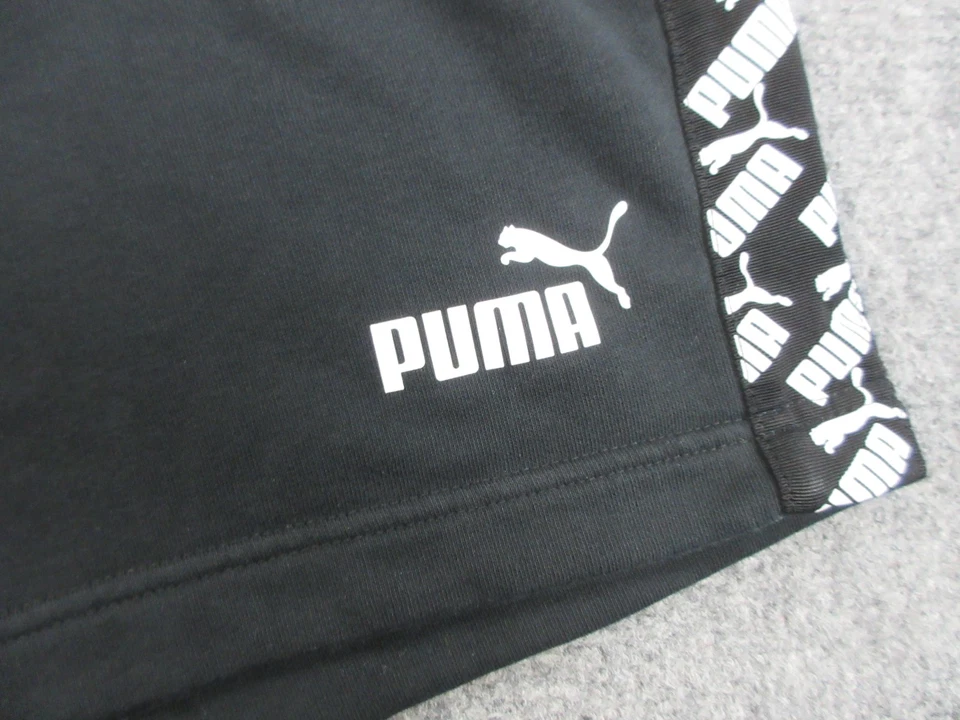 Pantalones Cortos Puma Para Hombre Grandes Negros Atléticos Cordón Logo Borde Bolsillos Verano Activo Foto 4 de 4