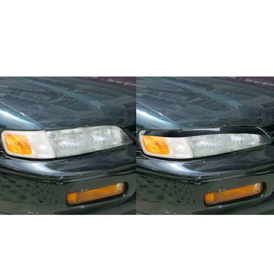 Faro delantero de fibra de carbono real borde de cejas párpado para Honda Accord 1994-1997 Foto 4 de 4
