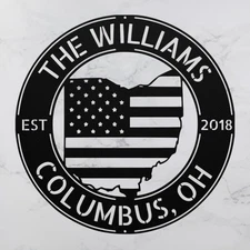 Custom Ohio State Metal Sign Personalized State Wall Decor Indoor Outdoor Gift