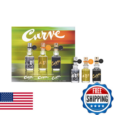 Curve Cologne 3-pc. Spray Coffret Gift Set for Men, Travel Size Fragrance, 0.5 f