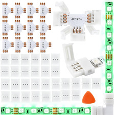 12PCS T Shape 3 Pin Led Strip Connectors 8Mm | Applicable to SMD 3528 & 5050