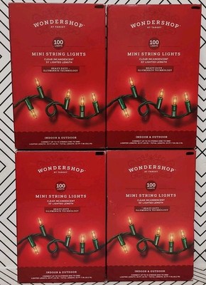   Wondershop Mini String Lights Clear Incandescent 33' LOT OF 4 