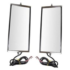West Coast Mirror Signal Heated 16x7 Stainless Steel Pair Compatible MRA09030