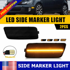 2PCS Amber Front Bumper Side Marker Lights For 2010-2014 VW MK6 GTI 5K0-945-071