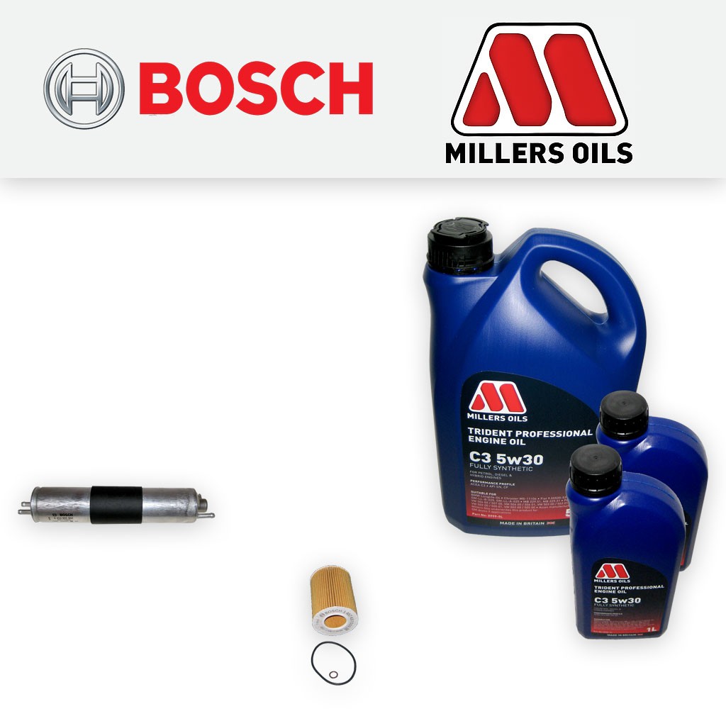SERVICE KIT for BMW 3 SERIES E46 330I OIL FUEL FILTERS +5w30 LL OIL (2000-2007)