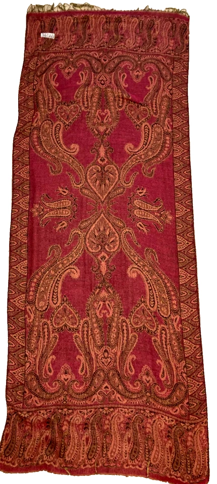 Pashmina (Cashmere) and Silk Scarf/Shawl 70 in. by 26.5 in. Boho Exotic - Image 3 of 4