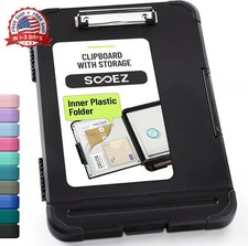 Sooez Reinforced Clipboard with Storage, Inner Plastic Folder Attached, Heavy Du