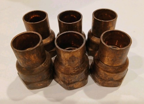 Copper 1/2" X 1/2" Female Adapter ( Sweat To Thread ) LOT OF 6