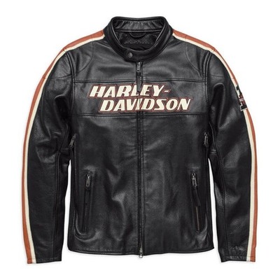 H-D  functional leather jacket Motorcycle  100% Genuine Cowhide