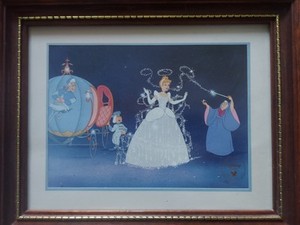 Disney Store Cinderella Exclusive Commemorative Lithograph 1995 Framed Picture  