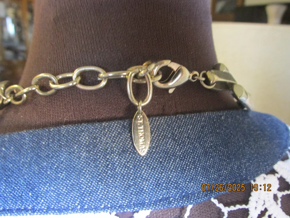 Collar Vintage St. Thomas Chocker 20"" Esmalte Blanco Tono Dorado  Foto 2 de 4