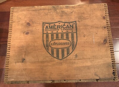Vintage Wood Dynamite Crate - American Cyanamid Co Rockefeller Plaza NYC Empty
