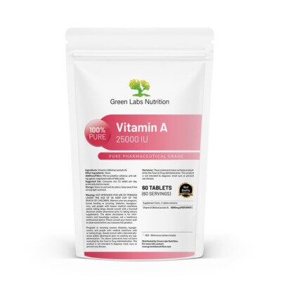 Vitamin A 25000 IU Tablets   Skin, Hair, Nails & Vision Support + Immune Health