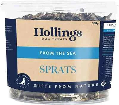 Hollings Sprats Dog Treats 100% Natural with Fresh Fish Air Dried - 500g Tub