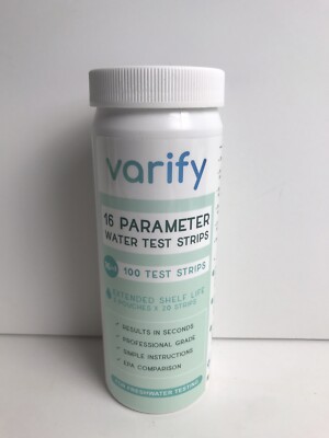 VARIFY Water Test Strips. 16 Parameter, 100 Strips. New Out Of Box Unopened.