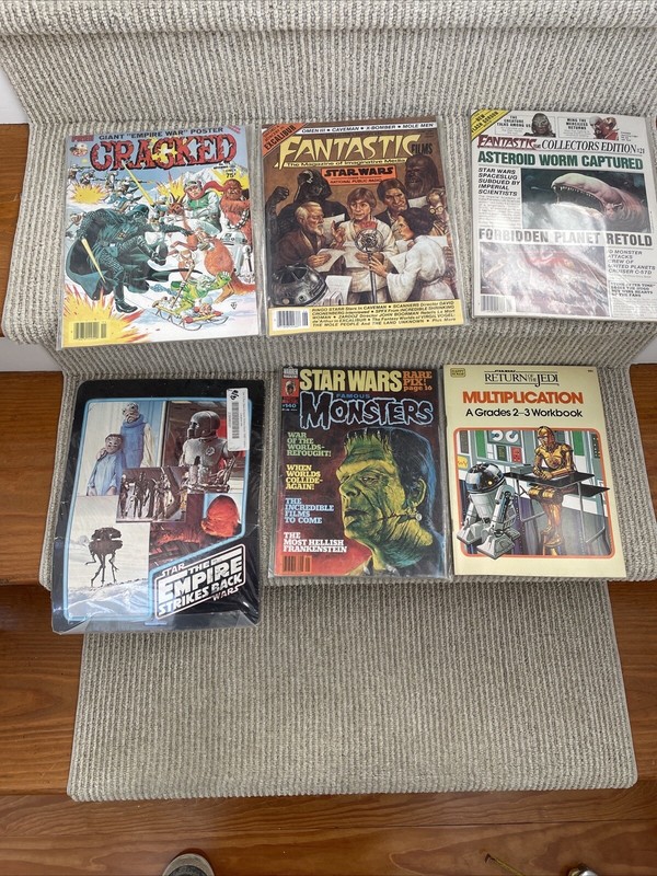 Star Wars Lot Of 6 Items, Fantastic Films Magazine, Cracked, Jedi Workbook +More