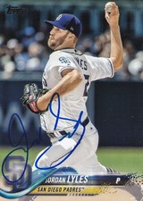 JORDAN LYLES SAN DIEGO PADRES SIGNED TOPPS CARD BREWERS PIRATES ASTROS ROCKIES