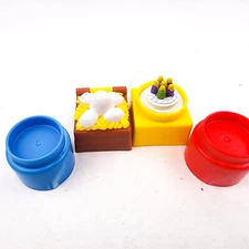 Fisher Price Little People Builders Stacking Blocks Birthday Cake Eggs Lot of 4