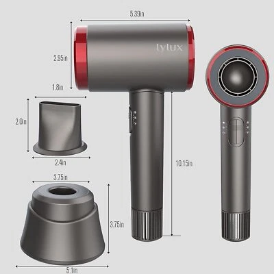 Lylux Cordless Hair Dryer, Low-Heat Blow Dryer with 110, 000 RPM